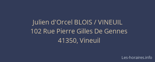 Julien d'Orcel BLOIS / VINEUIL