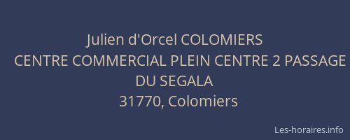 Julien d'Orcel COLOMIERS