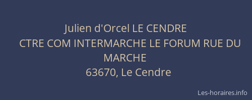 Julien d'Orcel LE CENDRE