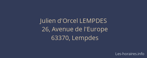 Julien d'Orcel LEMPDES