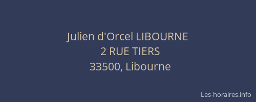 Julien d'Orcel LIBOURNE
