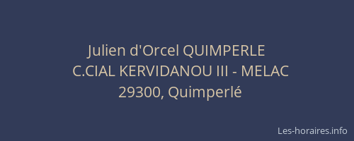 Julien d'Orcel QUIMPERLE