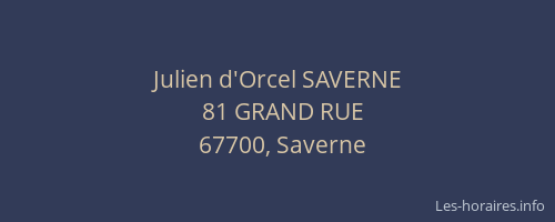 Julien d'Orcel SAVERNE