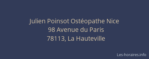 Julien Poinsot Ost&eacute;opathe Nice