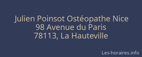 Julien Poinsot Ostéopathe Nice