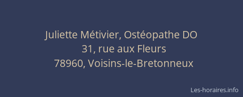 Juliette Métivier, Ostéopathe DO