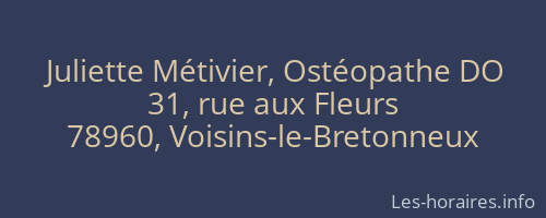 Juliette Métivier, Ostéopathe DO