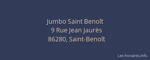 Jumbo Saint Benoît