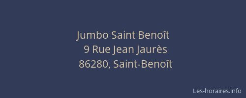 Jumbo Saint Beno&icirc;t