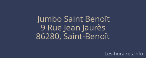 Jumbo Saint Benoît