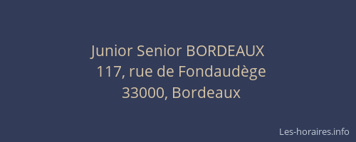 Junior Senior BORDEAUX