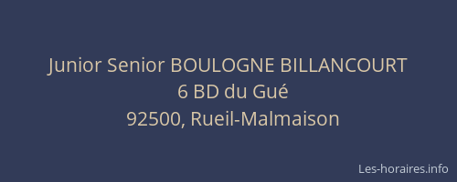Junior Senior BOULOGNE BILLANCOURT