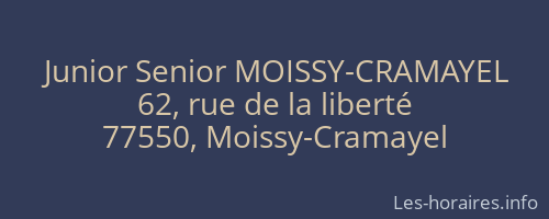 Junior Senior MOISSY-CRAMAYEL