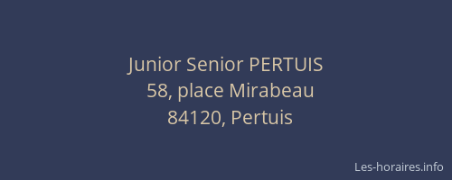 Junior Senior PERTUIS