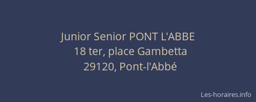 Junior Senior PONT L'ABBE