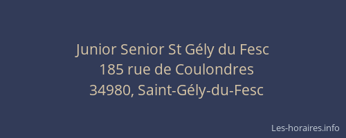 Junior Senior St Gély du Fesc