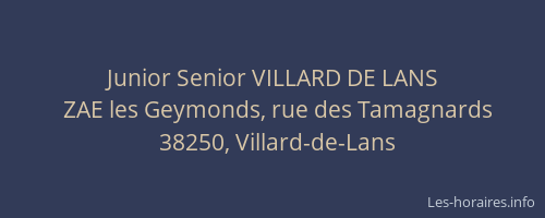 Junior Senior VILLARD DE LANS