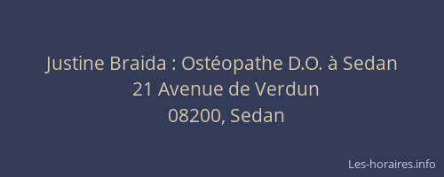 Justine Braida : Ostéopathe D.O. à Sedan