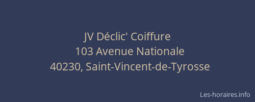 JV D&eacute;clic' Coiffure