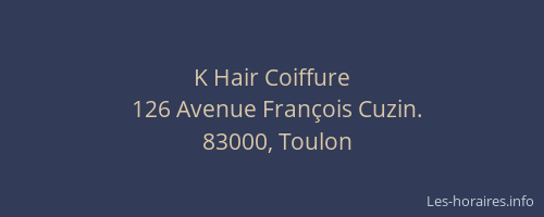 K Hair Coiffure