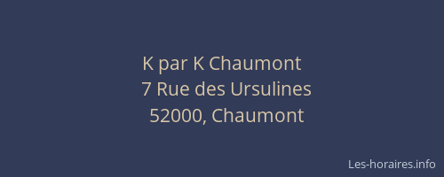 K par K Chaumont