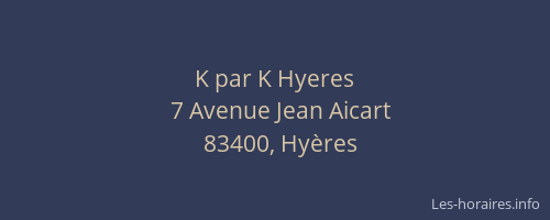 K par K Hyeres