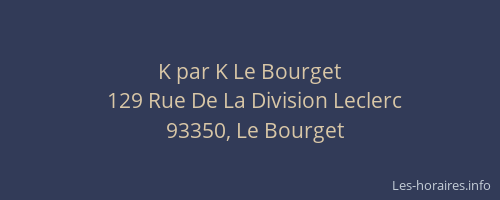K par K Le Bourget