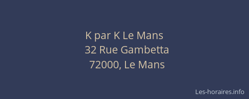 K par K Le Mans