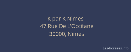 K par K Nimes