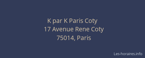 K par K Paris Coty