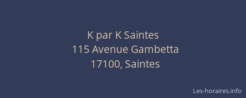 K par K Saintes