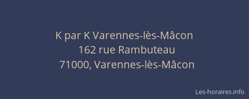 K par K Varennes-lès-Mâcon