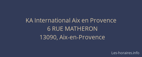 KA International Aix en Provence