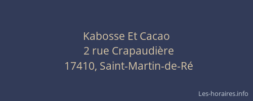 Kabosse Et Cacao