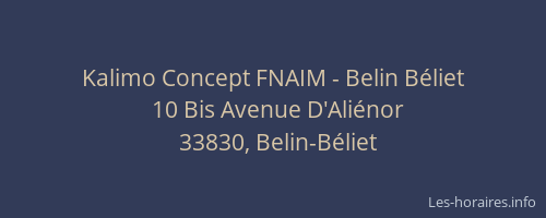 Kalimo Concept FNAIM - Belin B&eacute;liet