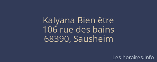 Kalyana Bien être
