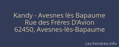 Kandy - Avesnes lès Bapaume