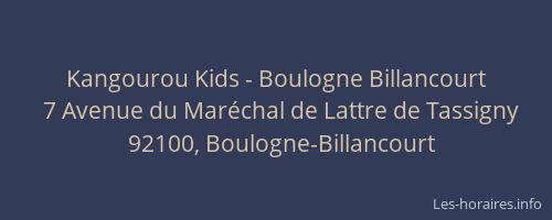 Kangourou Kids - Boulogne Billancourt