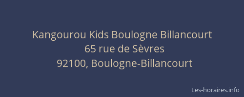 Kangourou Kids Boulogne Billancourt