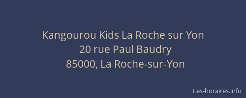 Kangourou Kids La Roche sur Yon
