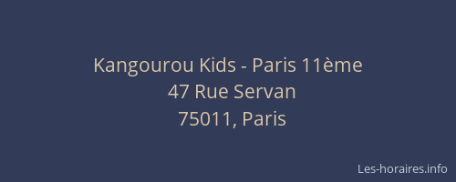 Kangourou Kids - Paris 11ème