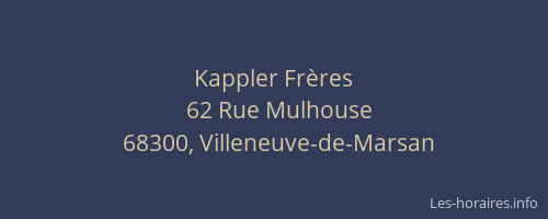 Kappler Fr&egrave;res
