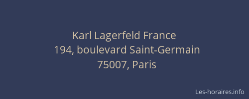 Karl Lagerfeld France