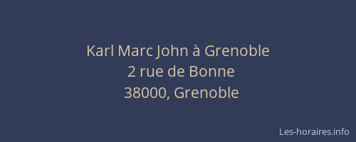 Karl Marc John à Grenoble