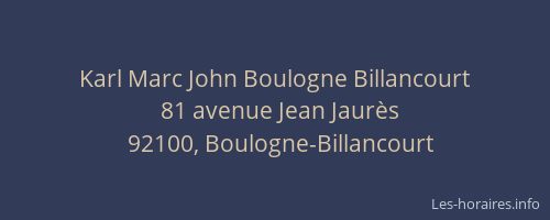 Karl Marc John Boulogne Billancourt