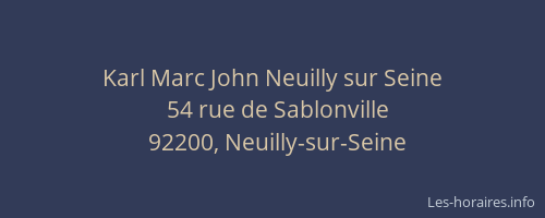 Karl Marc John Neuilly sur Seine
