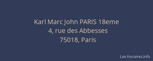 Karl Marc John PARIS 18eme