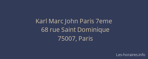 Karl Marc John Paris 7eme