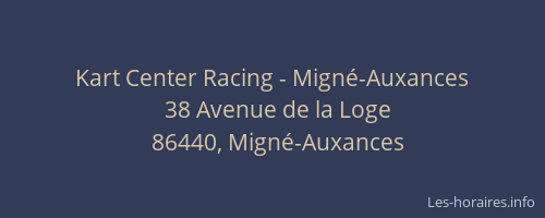 Kart Center Racing - Mign&eacute;-Auxances