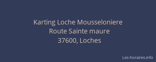 Karting Loche Mousseloniere